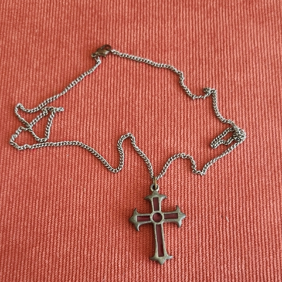 Silver Cross Pendant Necklace - Picture 1 of 1